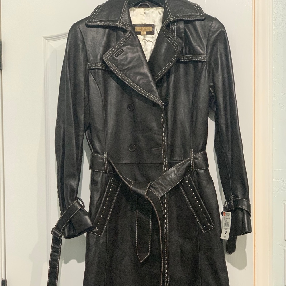 Leather women's coat